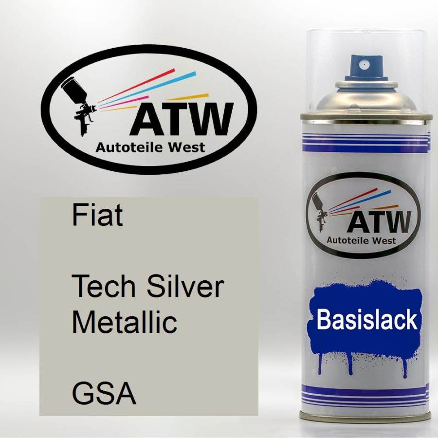 Fiat, Tech Silver Metallic, GSA: 400ml Sprühdose, von ATW Autoteile West.